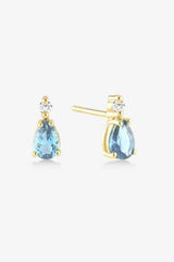 Aquamarine Pear Diamond Earrings