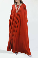 Orange Velvet Kaftan