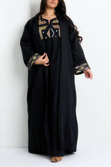 Black Embroidered Bisht Set